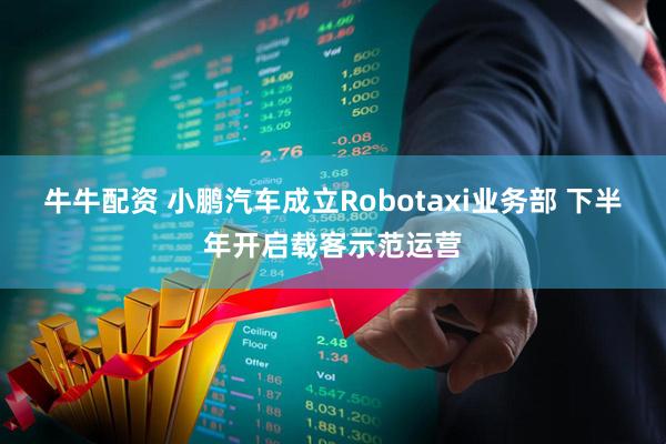 牛牛配资 小鹏汽车成立Robotaxi业务部 下半年开启载客示范运营